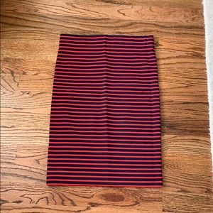 Madewell Navy & Red Fitted Skirt - Size XS